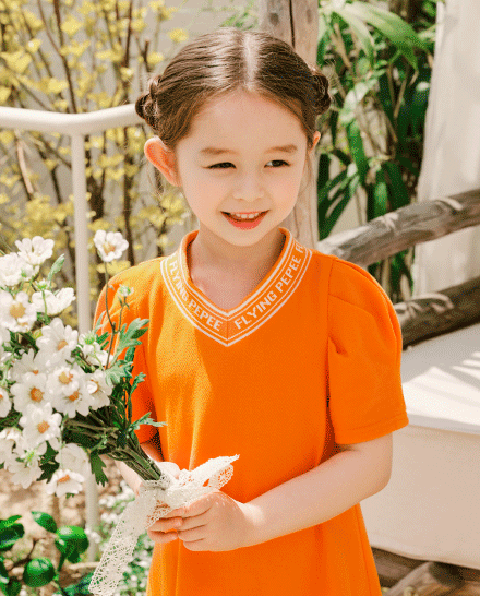 (Orange)PK Lettering Dress